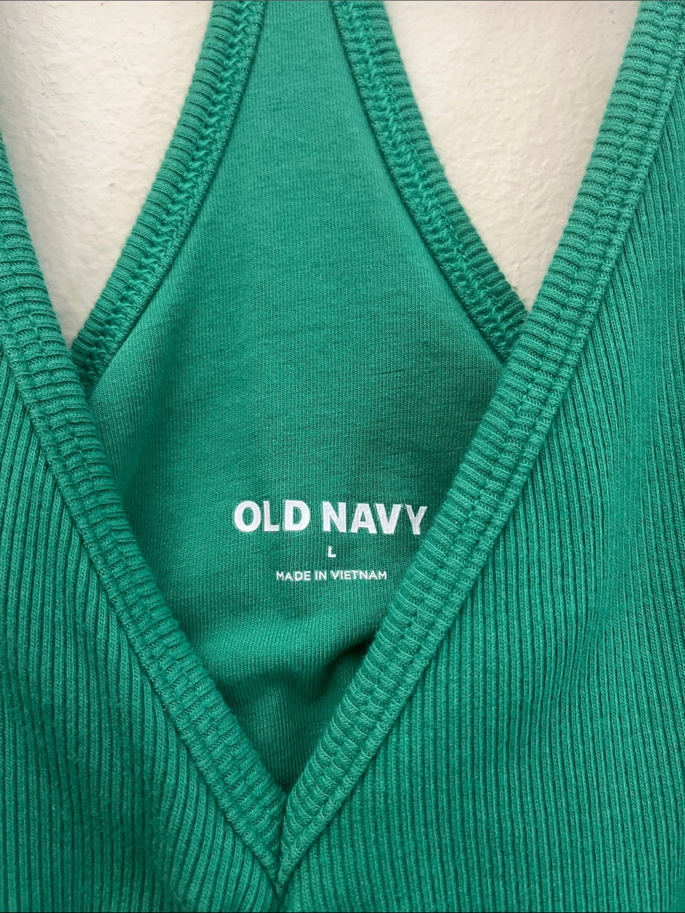 Old Navy Emerald Ribbed V-Neck Tank with Racerback - Picture 3 of 6